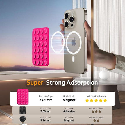 Silicone Magnetic Suction Cup Phone Mount, Phone Accessories Hands-Free Strong Grip Holder for Selfies and Videos Silicon Phone 