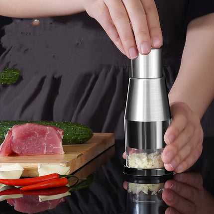 Garlic & Vegetable Chopper – Manual Stainless Steel Crusher