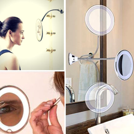 360° Swivel LED Makeup Mirror – 10X Magnifying Lighted Vanity Mirror
