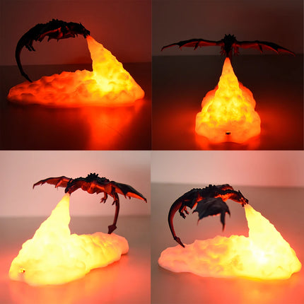 3D Dragon LED Lamp – Fire & Ice Rechargeable Room Decor
