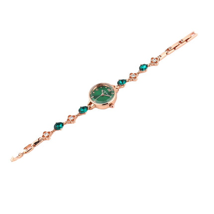 Elegant Green Women’s Bracelet Watch – Simple Jade-Inspired Gift Timepiece