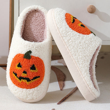 Pumpkin Plush Slippers – Cozy, Warm & Non-Slip