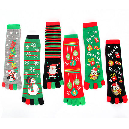 Cute Christmas Five-Toe Socks – Winter Warm & Sweat-Absorbent
