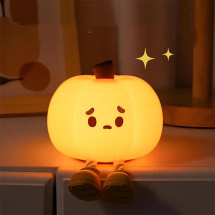 Halloween Pumpkin Night Light – Soft Silicone, Dimmable & Safe