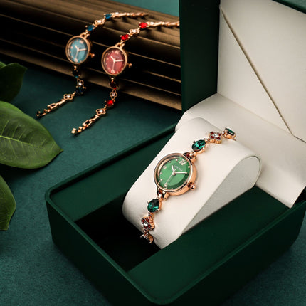 Elegant Green Women’s Bracelet Watch – Simple Jade-Inspired Gift Timepiece