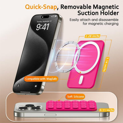 Silicone Magnetic Suction Cup Phone Mount, Phone Accessories Hands-Free Strong Grip Holder for Selfies and Videos Silicon Phone 