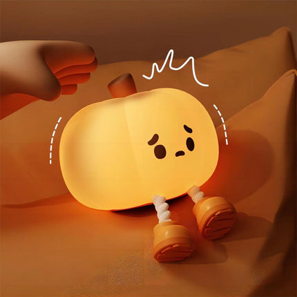 Halloween Pumpkin Night Light – Soft Silicone, Dimmable & Safe