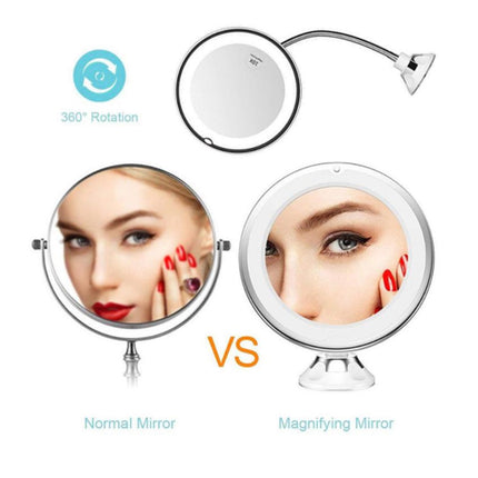 360° Swivel LED Makeup Mirror – 10X Magnifying Lighted Vanity Mirror