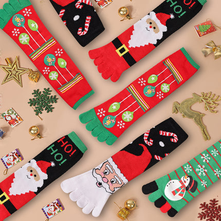 Cute Christmas Five-Toe Socks – Winter Warm & Sweat-Absorbent