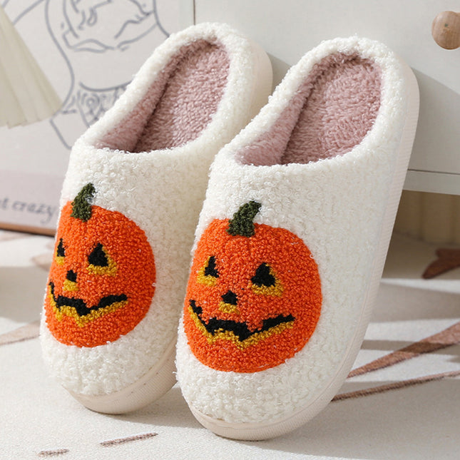 Pumpkin Plush Slippers – Cozy, Warm & Non-Slip
