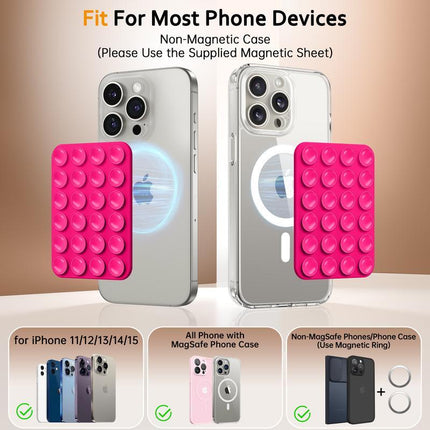 Silicone Magnetic Suction Cup Phone Mount, Phone Accessories Hands-Free Strong Grip Holder for Selfies and Videos Silicon Phone 