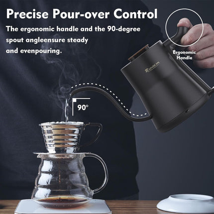 Gooseneck Electric Kettle – Stainless Steel, Rapid Heating, Auto Shutoff