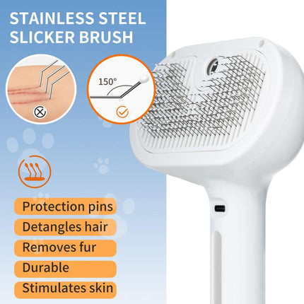 Pet Spray Hair Removal Comb – Cat & Dog Grooming Brush