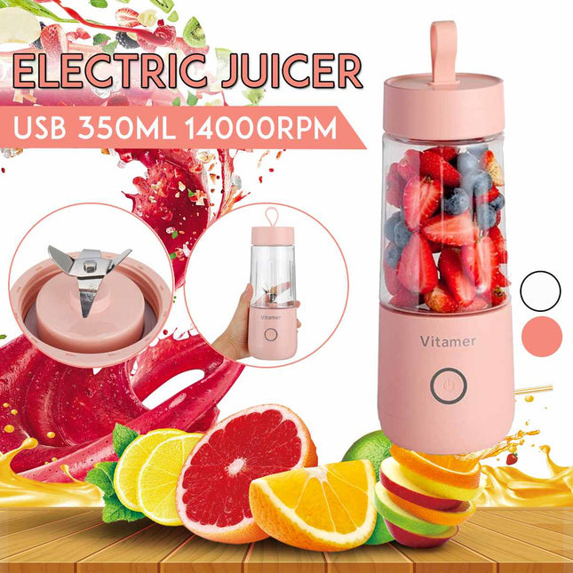 350ml Portable Blender – USB Rechargeable Smoothie & Juice Maker