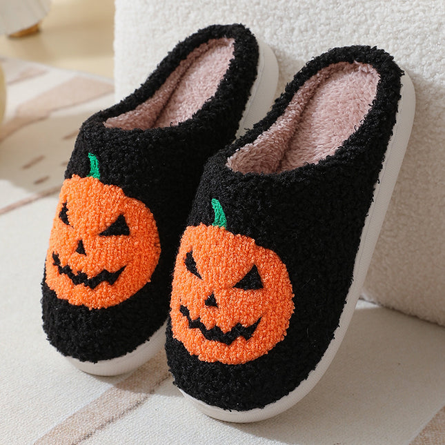 Pumpkin Plush Slippers – Cozy, Warm & Non-Slip