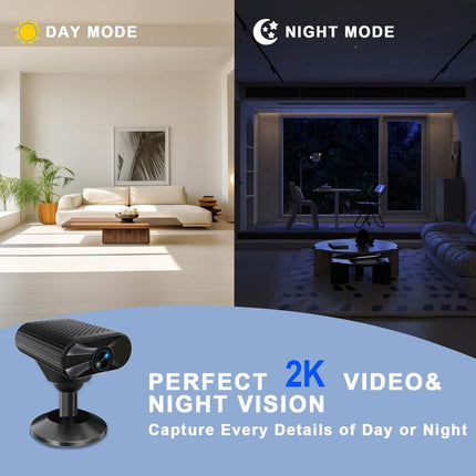 Magnetic Mini WiFi Camera – 2K HD, Night Vision & Smart App Control