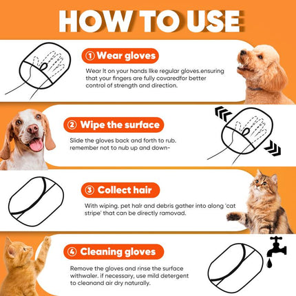 2025 Pet Hair Remover Gloves – Reusable Electrostatic Mitt for Cats & Dogs