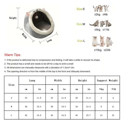 Cartoon Animal Cat Bed – Warm Fleece Cave for Pets