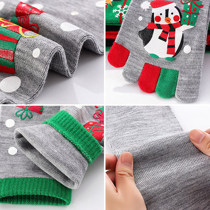 Cute Christmas Five-Toe Socks – Winter Warm & Sweat-Absorbent