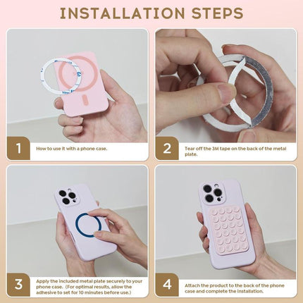 Silicone Magnetic Suction Cup Phone Mount, Phone Accessories Hands-Free Strong Grip Holder for Selfies and Videos Silicon Phone 