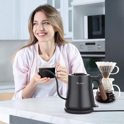 Gooseneck Electric Kettle – Stainless Steel, Rapid Heating, Auto Shutoff