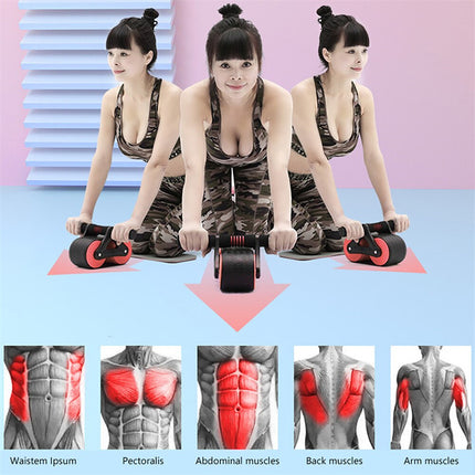 Double Wheel Ab Roller – Automatic Rebound Waist & Core Trainer