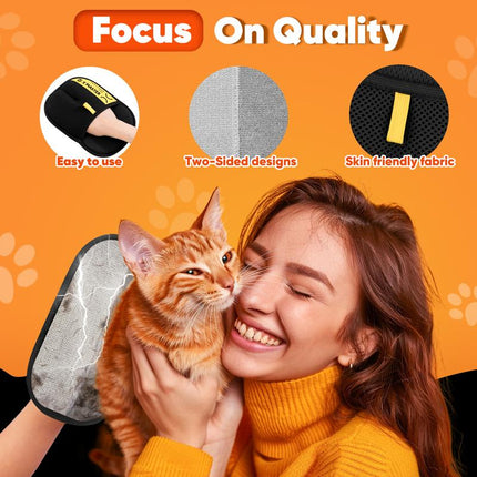 2025 Pet Hair Remover Gloves – Reusable Electrostatic Mitt for Cats & Dogs