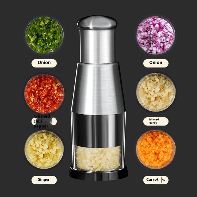 Garlic & Vegetable Chopper – Manual Stainless Steel Crusher