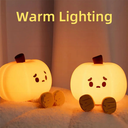 Halloween Pumpkin Night Light – Soft Silicone, Dimmable & Safe