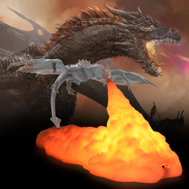 3D Dragon LED Lamp – Fire & Ice Rechargeable Room Decor