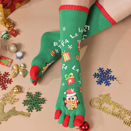Cute Christmas Five-Toe Socks – Winter Warm & Sweat-Absorbent