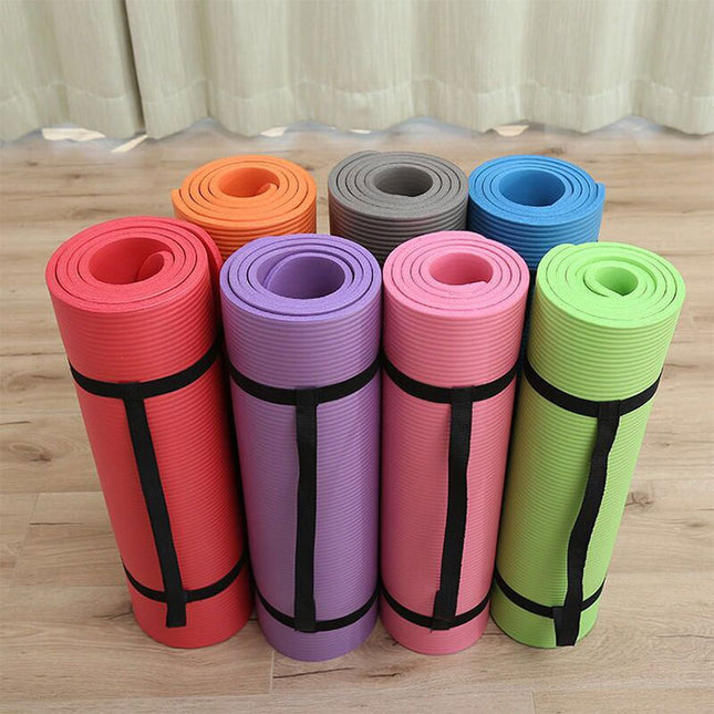 Eco-Friendly NBR Yoga Mat – Non-Slip Fitness & Exercise Mat (1cm / 1.5cm Thick)