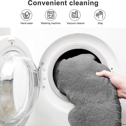 Bean Bag Chair Cover - Soft Fluffy PV Velvet, 6Ft Light Grey, for Living Room Furniture, Not a Full Cushion