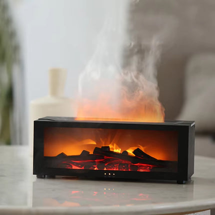 Creative Fireplace Humidifier – Aroma Oil Diffuser with LED & Remote
