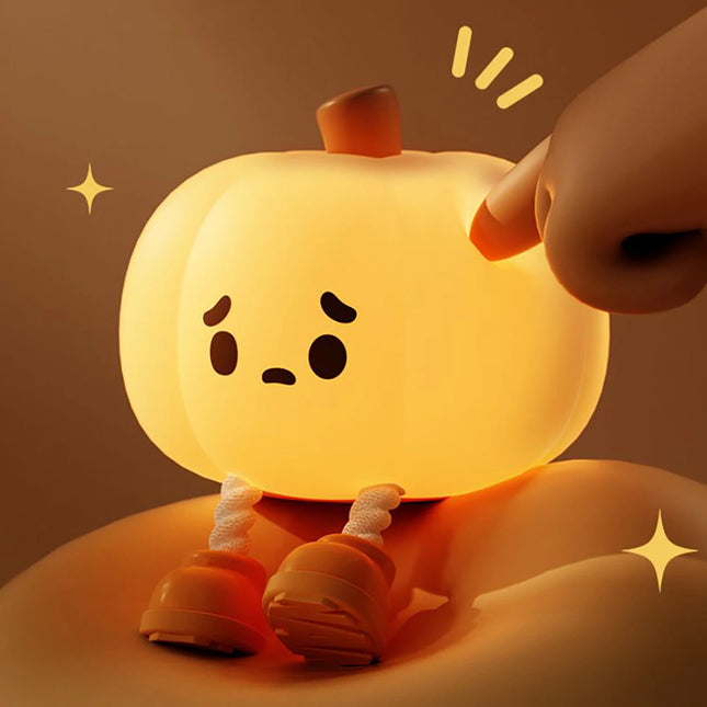 Halloween Pumpkin Night Light – Soft Silicone, Dimmable & Safe