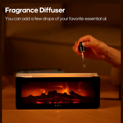 Creative Fireplace Humidifier – Aroma Oil Diffuser with LED & Remote