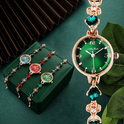 Elegant Green Women’s Bracelet Watch – Simple Jade-Inspired Gift Timepiece