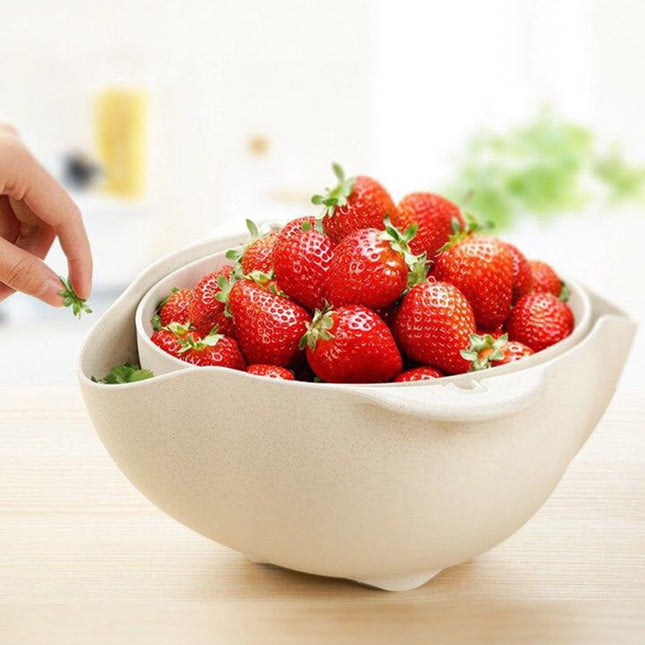 Plastic Rice Washing Bowl – Multifunction Kitchen Sieve & Basket