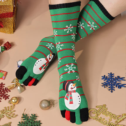 Cute Christmas Five-Toe Socks – Winter Warm & Sweat-Absorbent