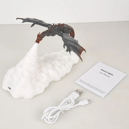 3D Dragon LED Lamp – Fire & Ice Rechargeable Room Decor